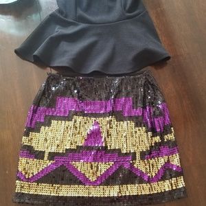Sequined Mini Skirt